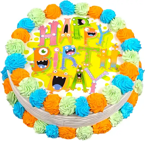 Monster Happy Birthday Ice Cream Cake